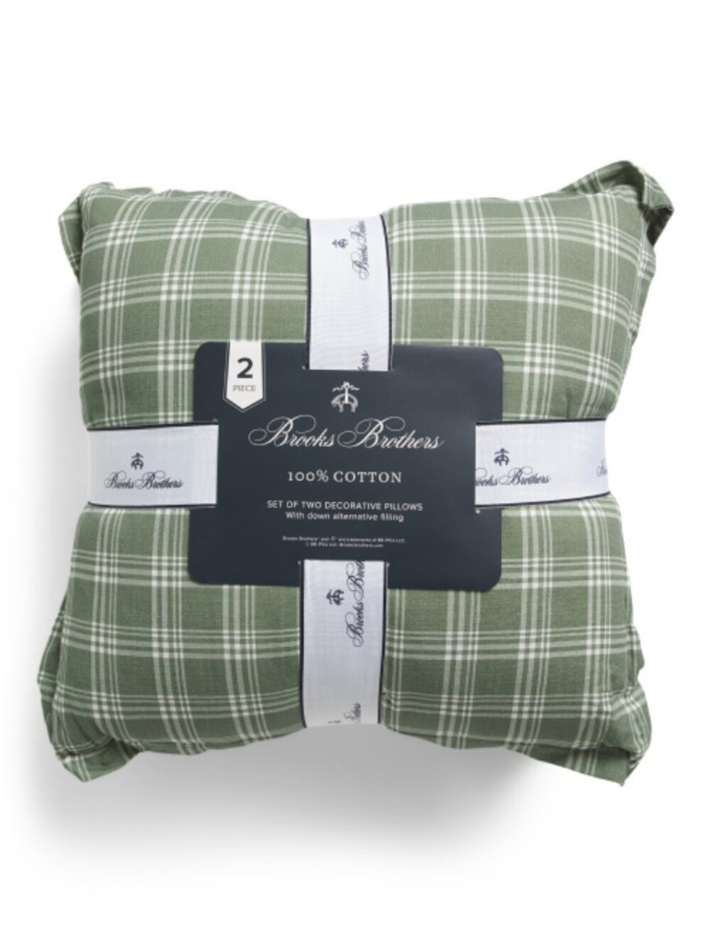 BROOKS BROTHERS 2pk 20x20 Plaid Windowpane Pillows